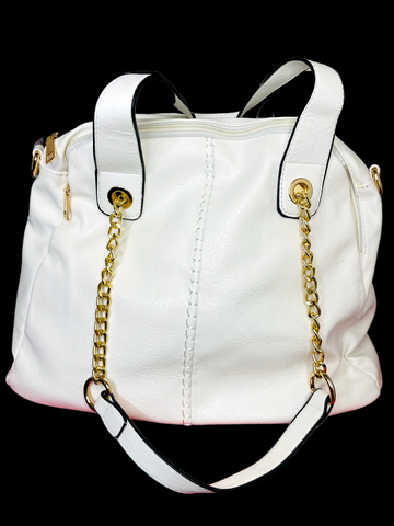 White chic handy women handbag