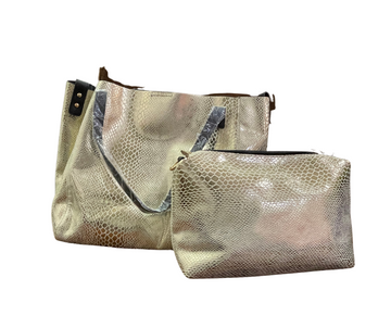 Golden Snake Print 2-in-1 Womens Handbag